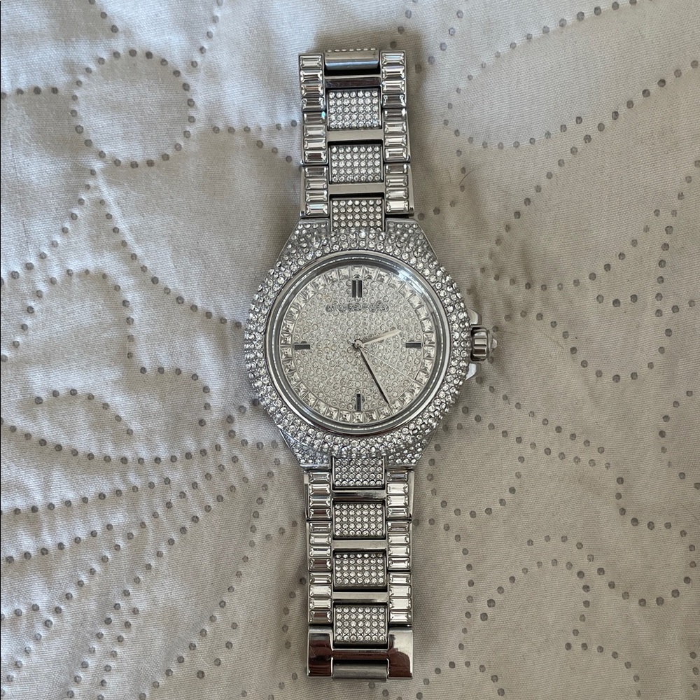 Michael Kors Silver Crystal Pavé Bracelet Watch MK5869
